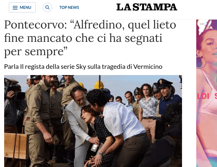 La Stampa "Alfredino, quel lieto fine mancato che ci ha segnati per sempre"